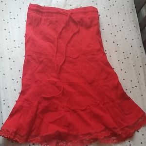 Red Spanish style skirt